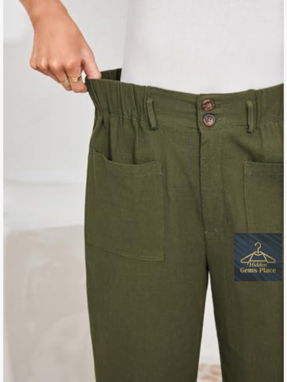 Casual Capri Pants High Waisted Harem with Pockets Summer - Picture 6 of 7